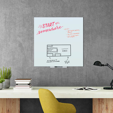 U Brands Floating Glass Dry Erase Board, 36 X 36, White freeshipping - TVN Wholesale
